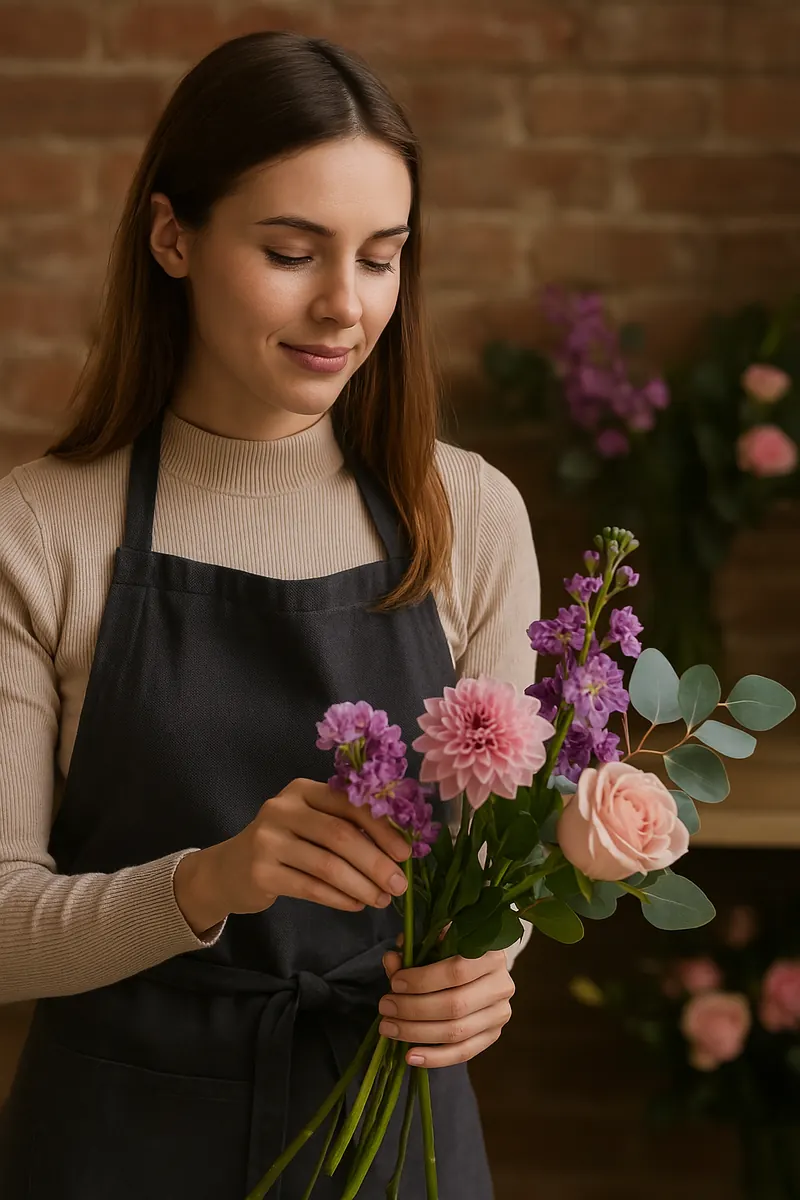 Floristin bei der Arbeit
